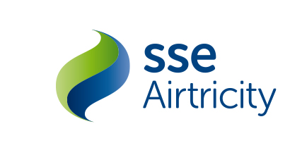 Blue "SSE Airtricity" logo with a blue and green swirl.