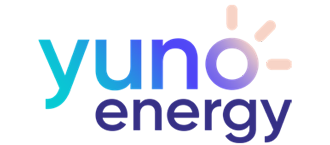 "Yuno Energy" blue logo.